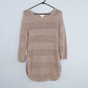 New York & Company Beige Sweater Size M 3/4 sleeve